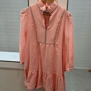 Tuckernuck Pink Embroidered Mini Dress